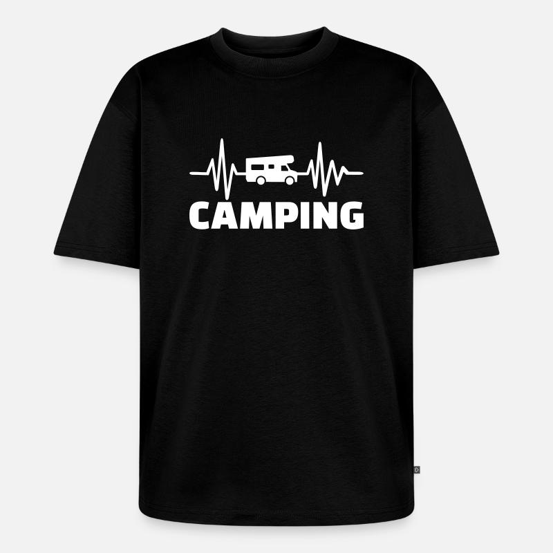 Camping - Unisex Premium Oversized Bio T-Shirt - Schwarz