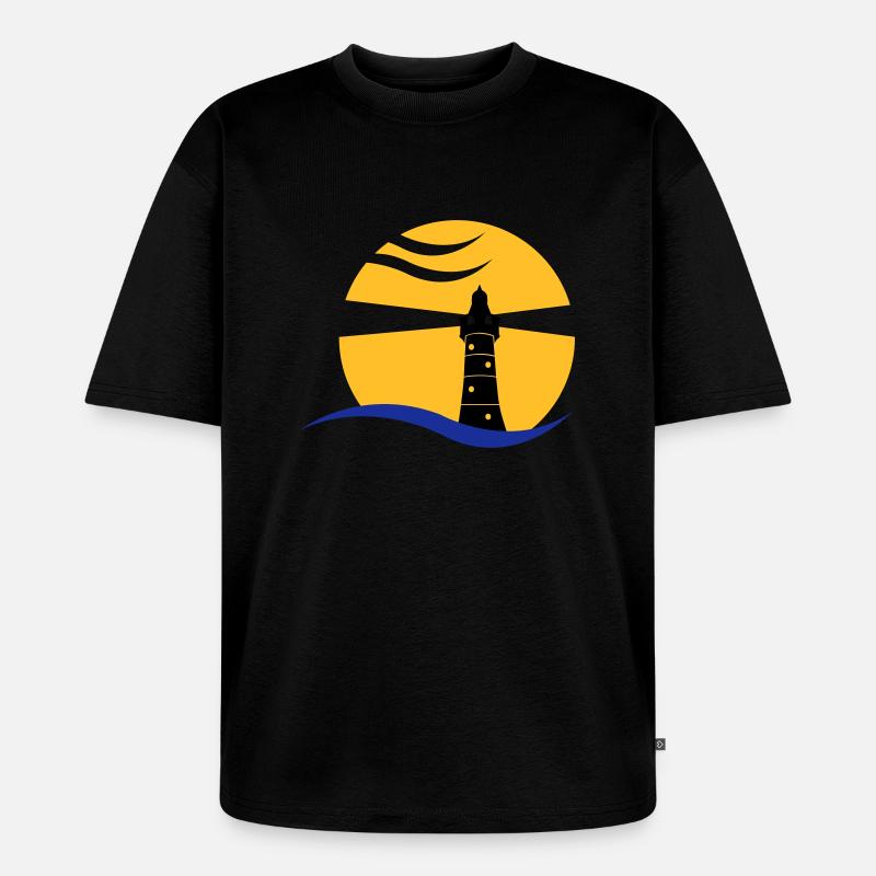 leuchtturm_02 - Unisex Premium Oversized Bio T-Shirt - Schwarz