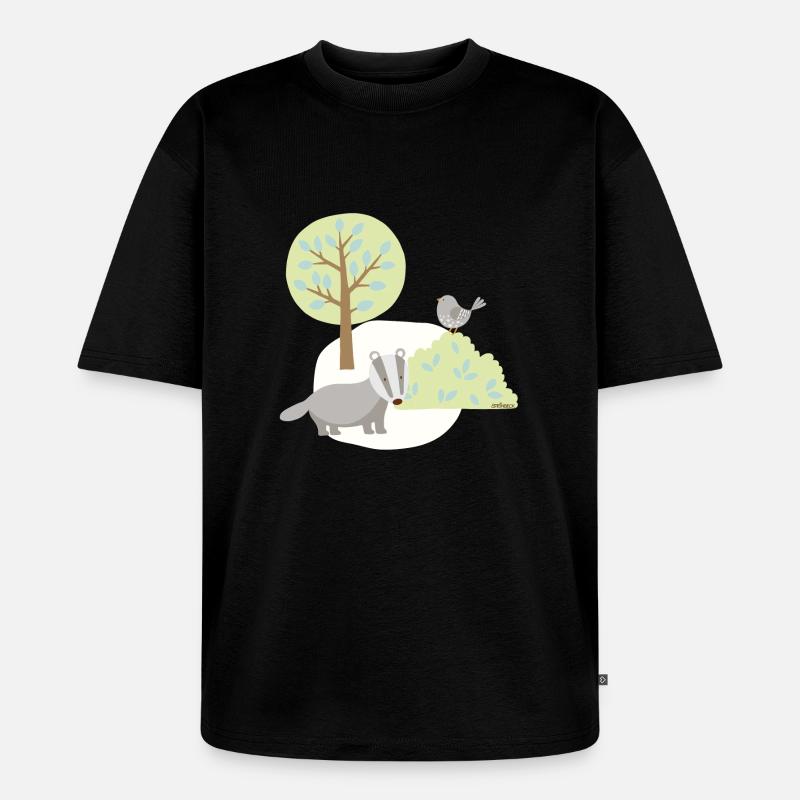 Patch_Dachs - Unisex Premium Oversized Bio T-Shirt - Schwarz