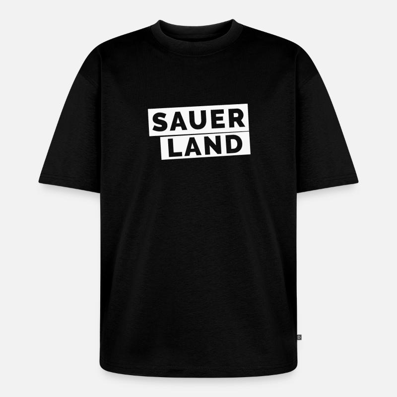 Sauerland - Unisex Premium Oversized Bio T-Shirt - Schwarz