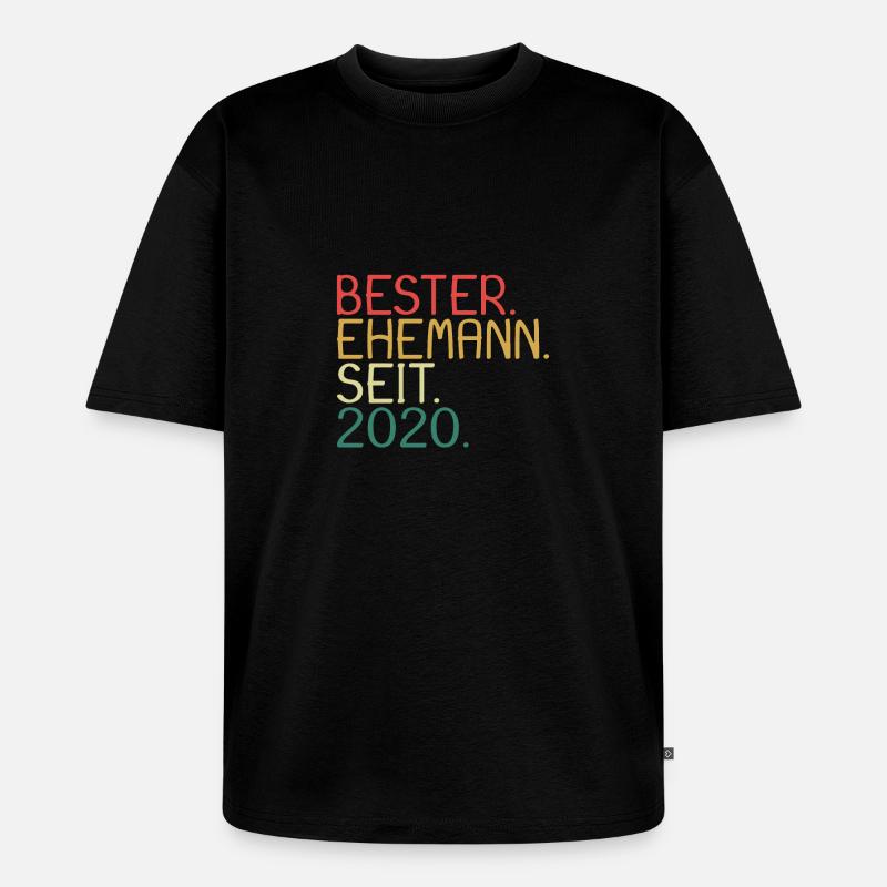 Bester Ehemann seit 2020 - Unisex Premium Oversized Bio T-Shirt - Schwarz
