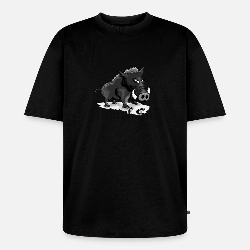 Kampfsau - Unisex Premium Oversized Bio T-Shirt - Schwarz