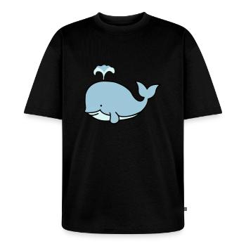 suesser_wal_02 - Unisex Premium Oversized Organic T-Shirt - black - Front - Thijin (182cm) & Selfina (174cm)