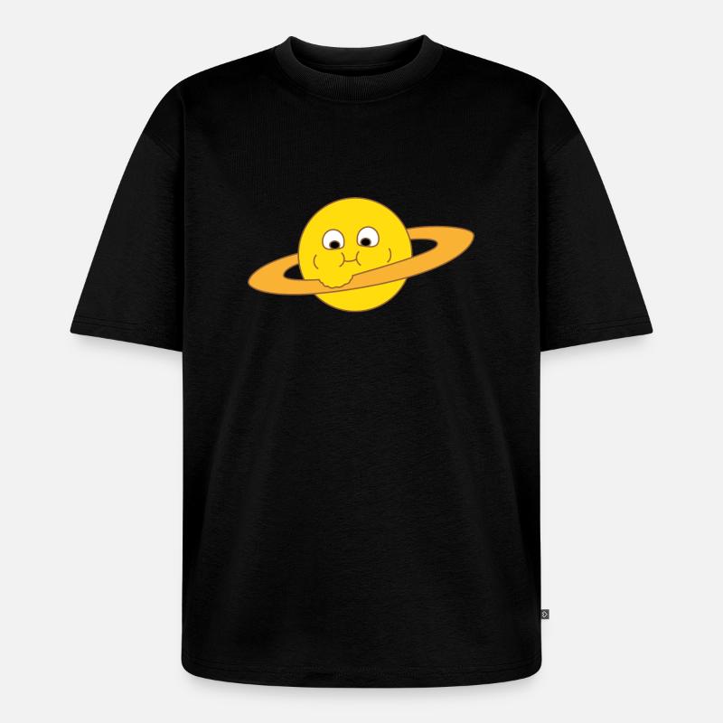 Dicker Saturn - Unisex Premium Oversized Bio T-Shirt - Schwarz