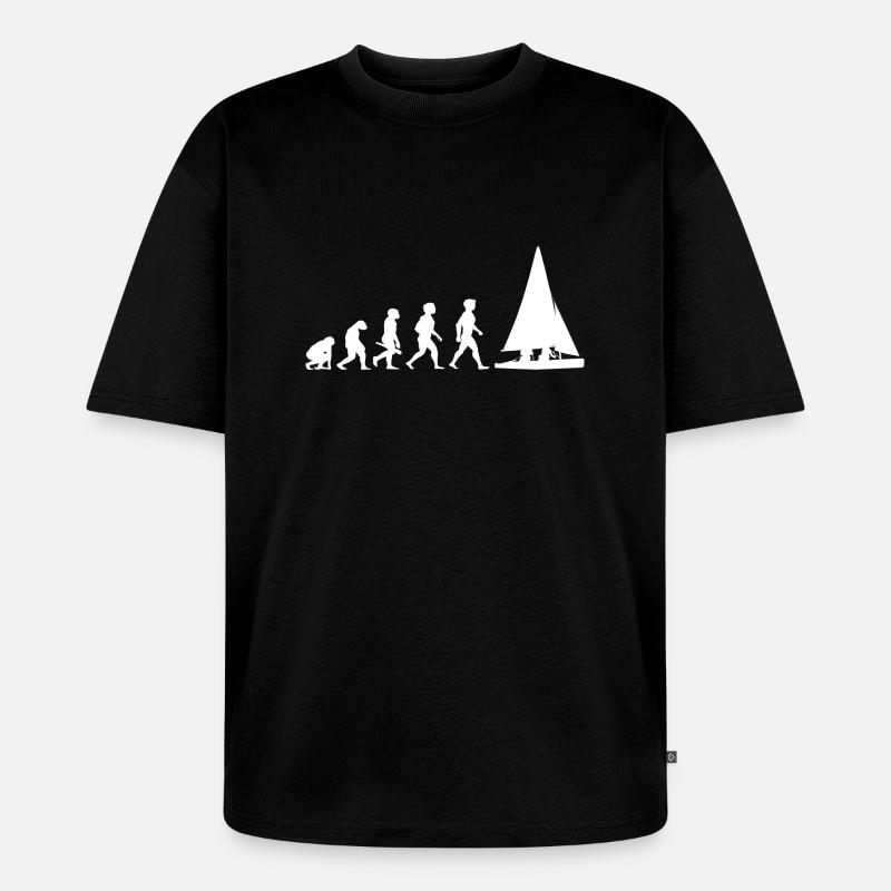 Evolution sailing sailboat sailing ship - Unisex Premium Oversized Organic T-Shirt - black