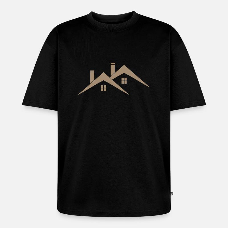 Dach - Haus Dach - Unisex Premium Oversized Bio T-Shirt - Schwarz