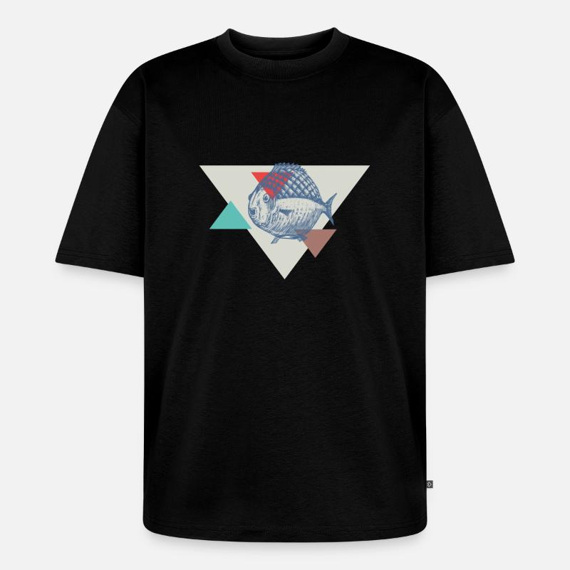 Conception de triangle de poisson - T-shirt Premium bio oversize Unisexe - noir