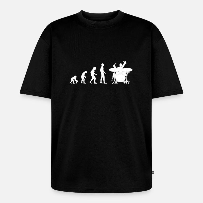 drummer evolution - Unisex Premium Oversized Organic T-Shirt - black
