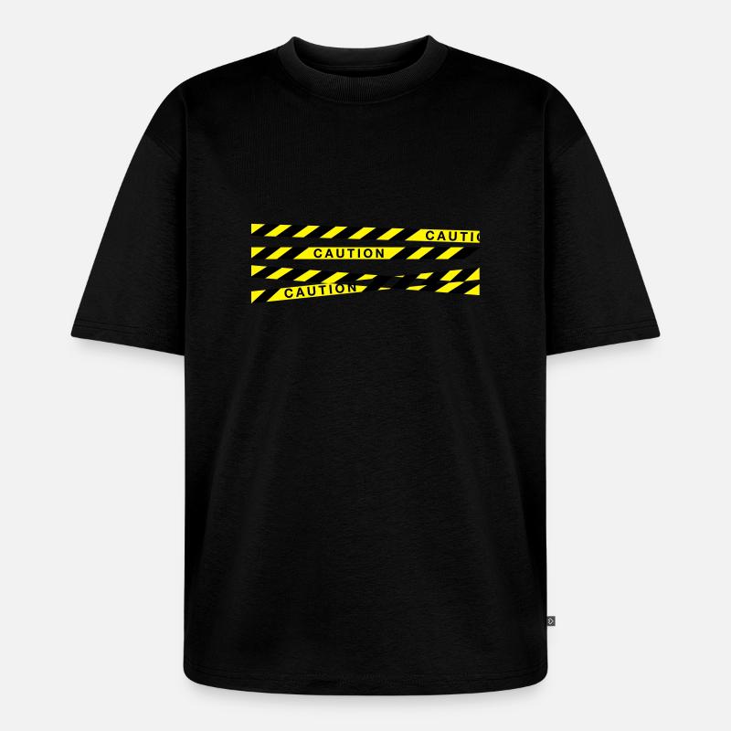 caution_f2 - T-shirt Premium bio oversize Unisexe - noir