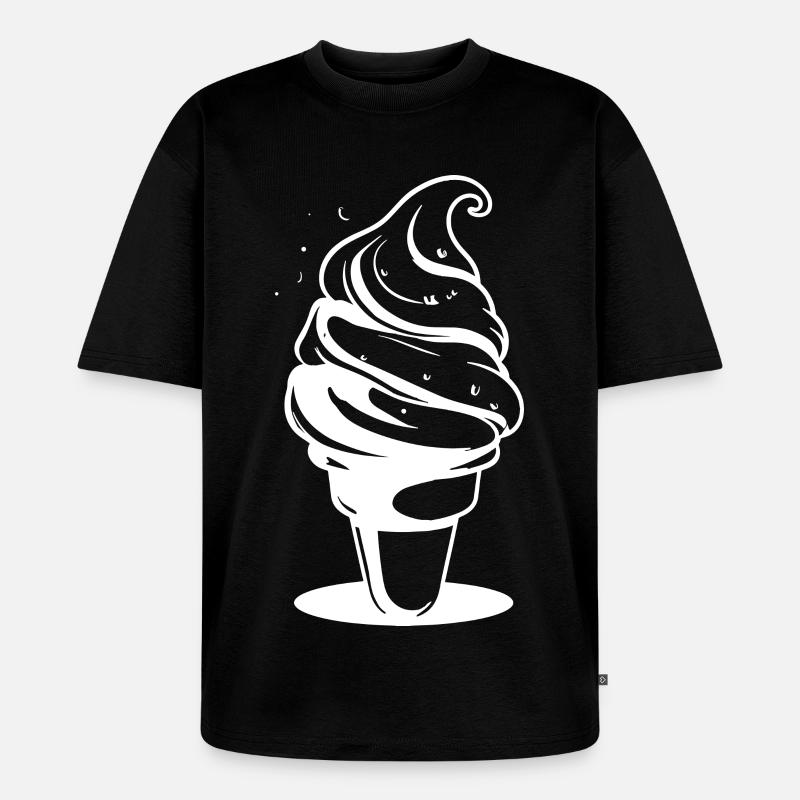 Softeis Zeichnung - Unisex Premium Oversized Bio T-Shirt - Schwarz
