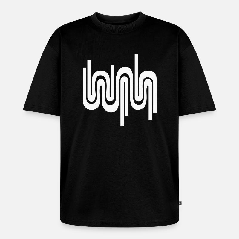 Abstract wave / 70s pattern - Unisex Premium Oversized Organic T-Shirt - black