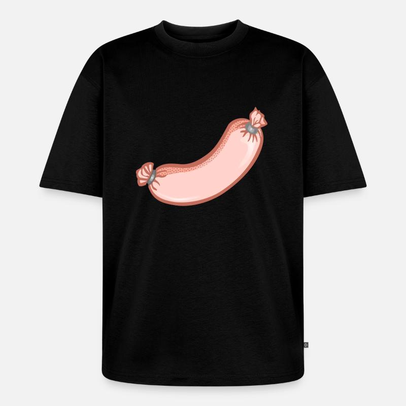 Wurst,esse,würstchen - Unisex Premium Oversized Bio T-Shirt - Schwarz