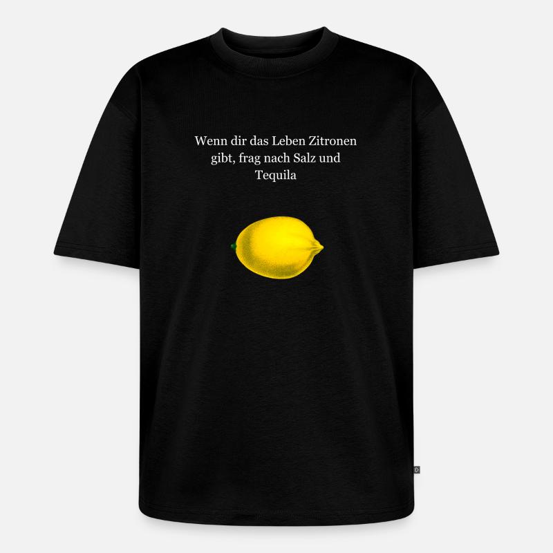 Zitrone - Unisex Premium Oversized Bio T-Shirt - Schwarz