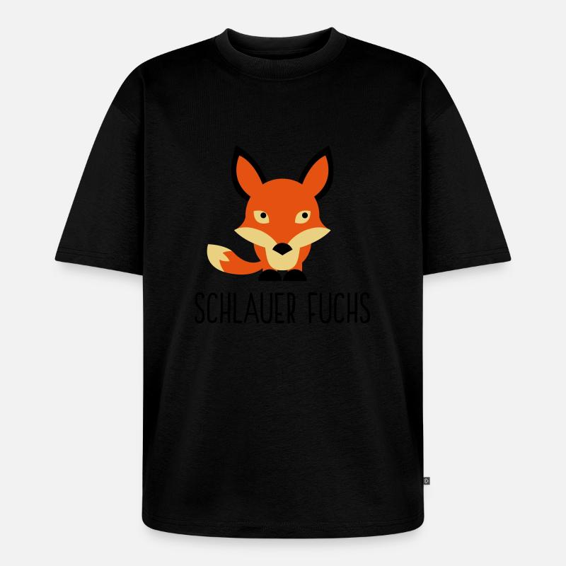 Ich bin ein schlauer Fuchs - Unisex Premium Oversized Bio T-Shirt - Schwarz