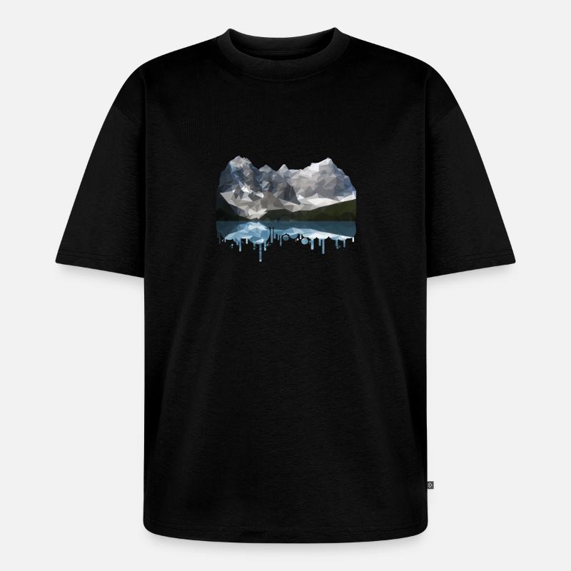 Mountains Low Poly - Unisex Premium Oversized Organic T-Shirt - black