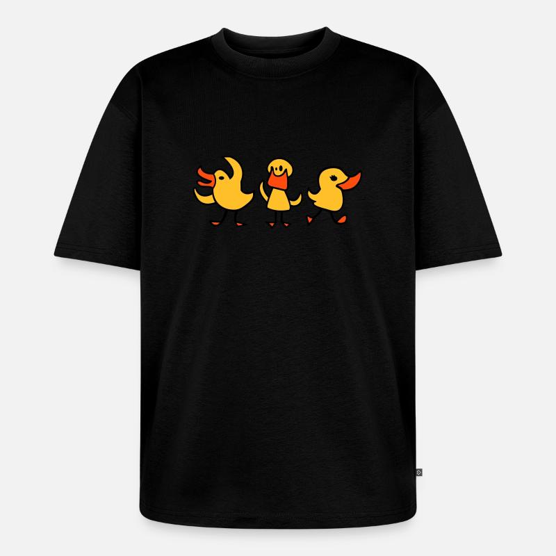 3 canards - T-shirt Premium bio oversize Unisexe - noir