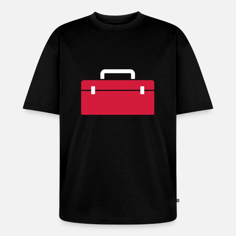Werkzeugkiste oder Angelkoffer - Geschenk - Unisex Premium Oversized Bio T-Shirt - Schwarz