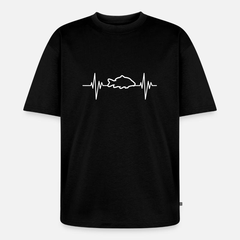Carp Pulse - Unisex Premium Oversized Bio T-Shirt - Schwarz