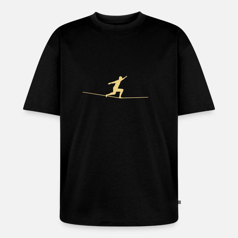 Slackline, Escalade - T-shirt Premium bio oversize Unisexe - noir