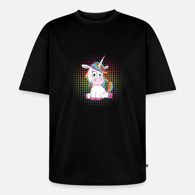 Süßes Einhorn - Unisex Premium Oversized Bio T-Shirt - Schwarz