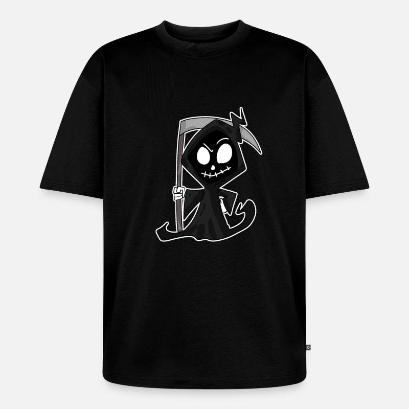 Sensenmann mit Sense - Unisex Premium Oversized Bio T-Shirt - Schwarz