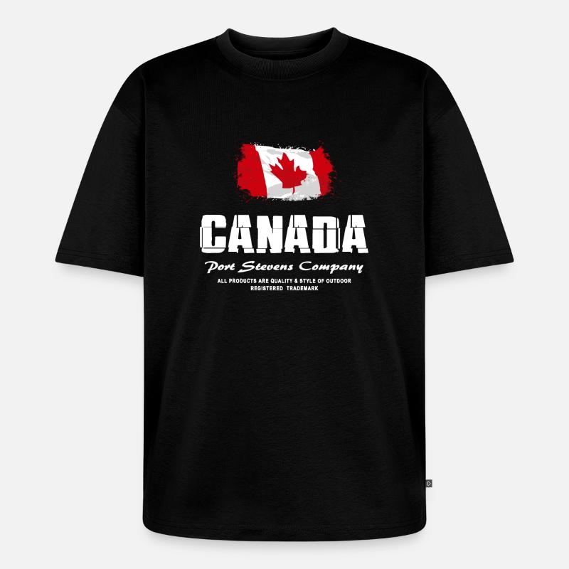 Maple Leaf - Canada Flag - Unisex Premium Oversized Bio T-Shirt - Schwarz