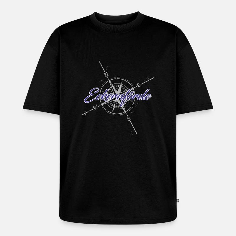 Eckernförde Kompass blau - Unisex Premium Oversized Bio T-Shirt - Schwarz