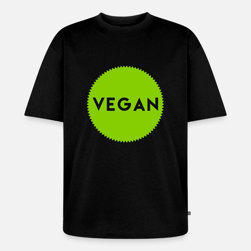 Vegan Button - Unisex Premium Oversized Bio T-Shirt - Schwarz