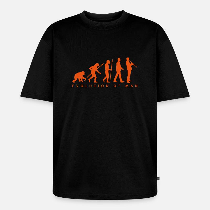 evolution_klarinette_spieler_082013_b_1c - Unisex Premium Oversized Bio T-Shirt - Schwarz