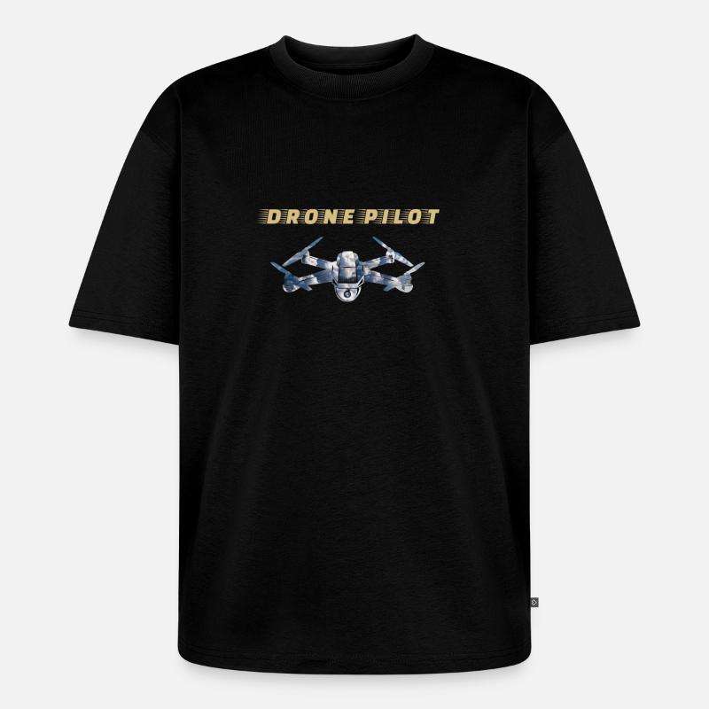 Drones Pilot Drone Pilot - Unisex Premium Oversized Organic T-Shirt - black