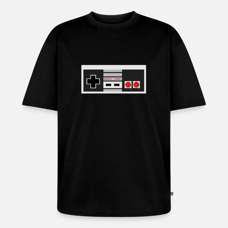 nes Controller - Unisex Premium Oversized Bio T-Shirt - Schwarz