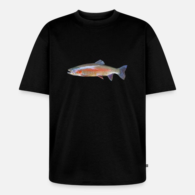 Eine schöne Regenbogenforelle - Unisex Premium Oversized Bio T-Shirt - Schwarz