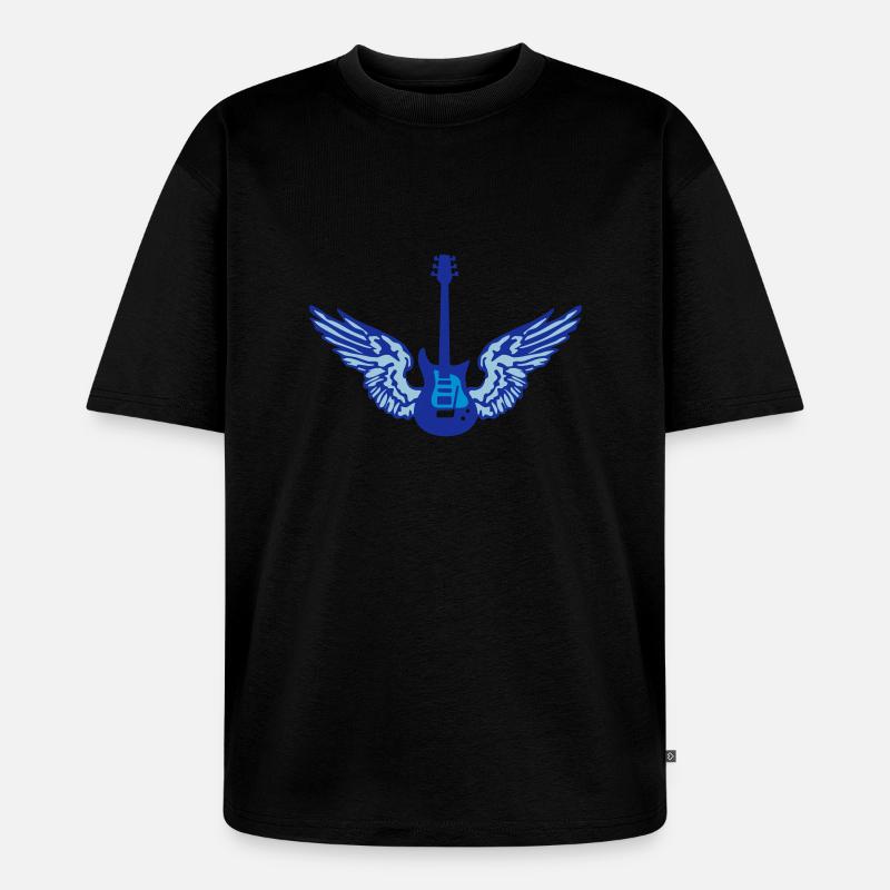 guitar_wings_042013_a_3c - T-shirt Premium bio oversize Unisexe - noir