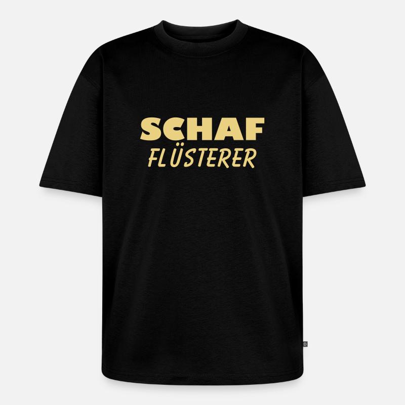 schaf flüsterer - Unisex Premium Oversized Bio T-Shirt - Schwarz