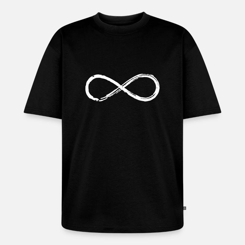 Lemniscate, Symbol Infinity, Mathematics, Loop - Unisex Premium Oversized Organic T-Shirt - black