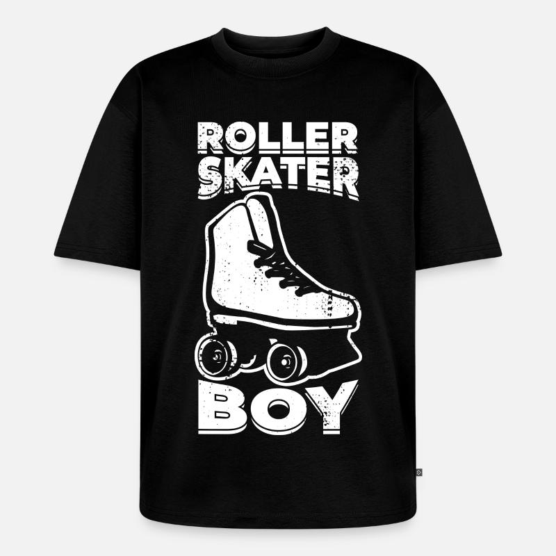 Roller Skater Junge - Unisex Premium Oversized Bio T-Shirt - Schwarz