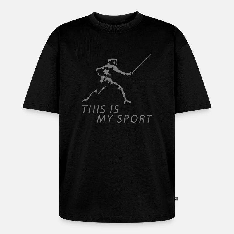 fechten_122012_b_1c - Unisex Premium Oversized Bio T-Shirt - Schwarz
