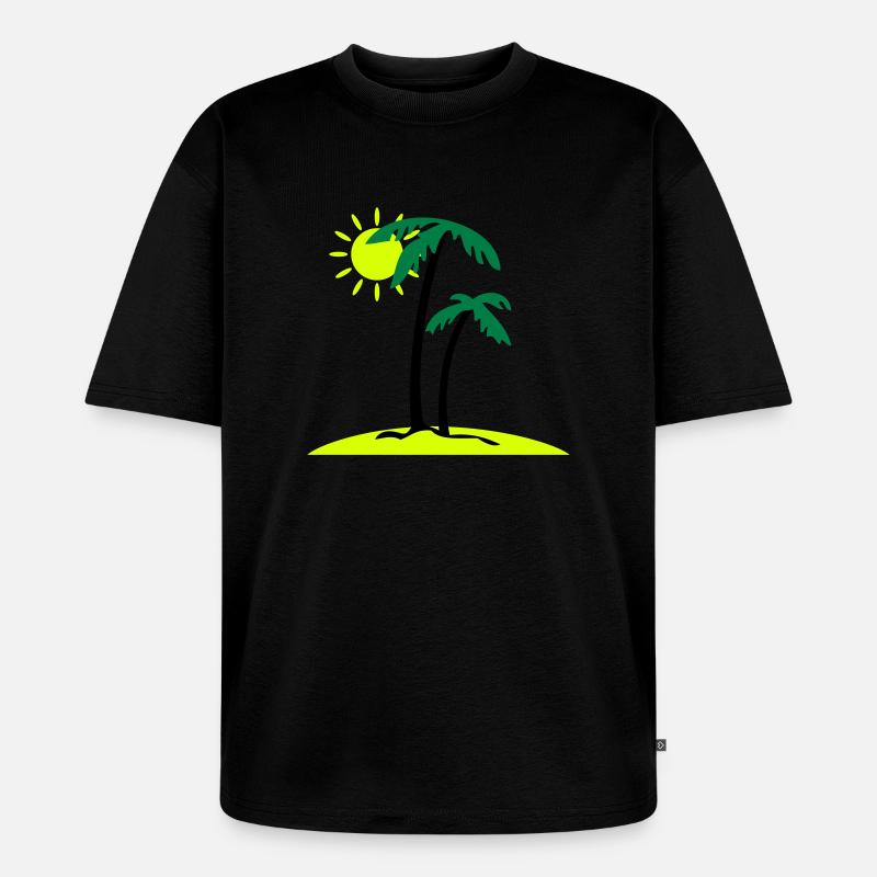 Palminsel - Unisex Premium Oversized Bio T-Shirt - Schwarz