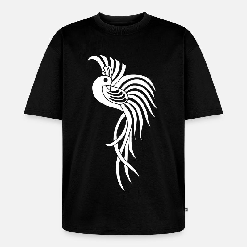 Weißer Paradiesvogel - Unisex Premium Oversized Bio T-Shirt - Schwarz