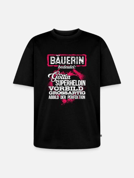 BÄUERIN - duden - Unisex Premium Oversized Bio T-Shirt - Schwarz