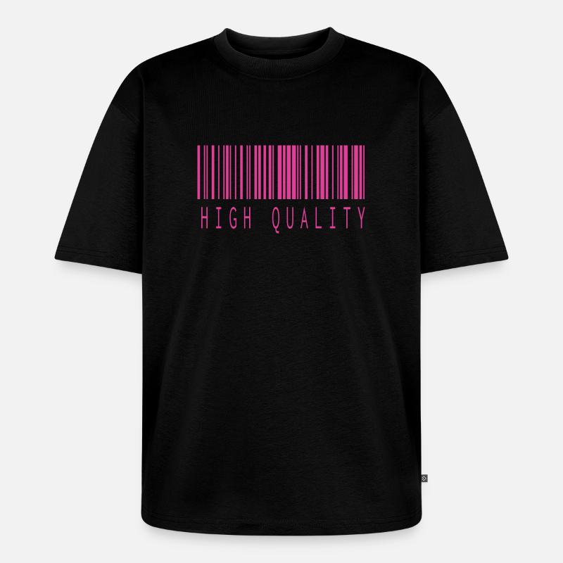 HIGH QUALITY BARCODE PINK - Unisex Premium Oversized Bio T-Shirt - Schwarz