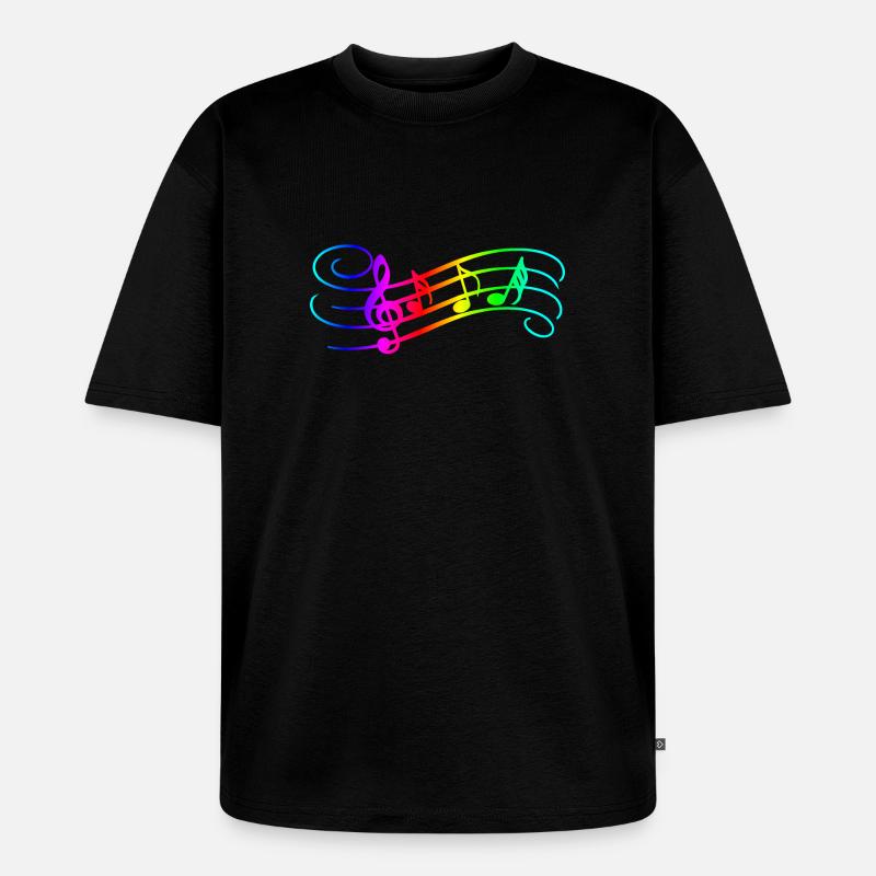 Music Notes - Unisex Premium Oversized Bio T-Shirt - Schwarz