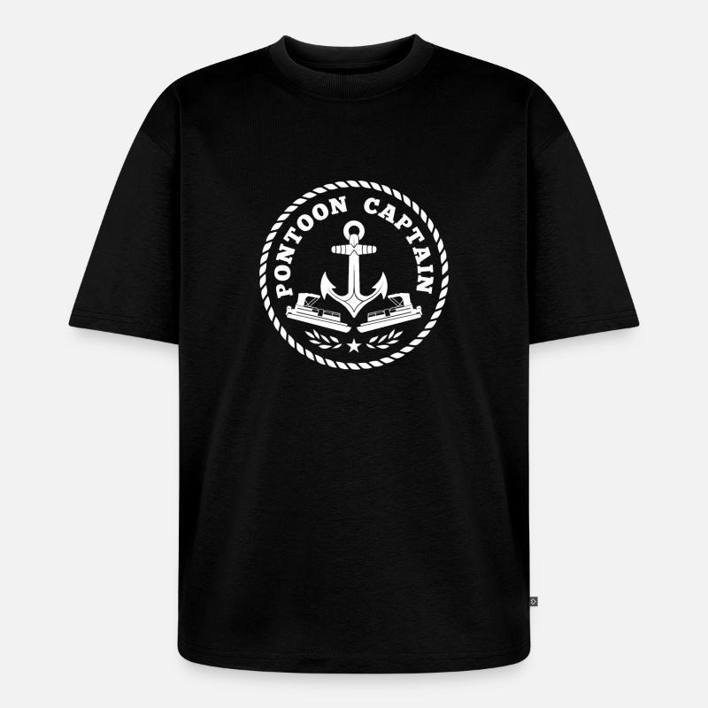 Pontoon Captain - Ocean Boating - T-shirt Premium bio oversize Unisexe - noir