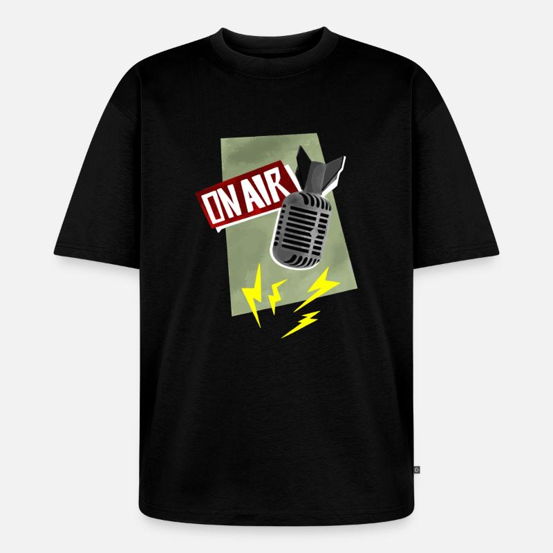 Microphone - diffusion en direct - T-shirt Premium bio oversize Unisexe - noir