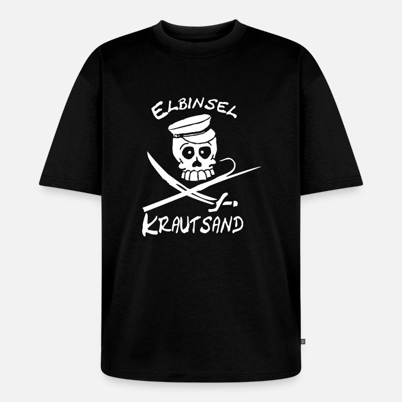 Elbinsel-Krautsand - Unisex Premium Oversized Bio T-Shirt - Schwarz