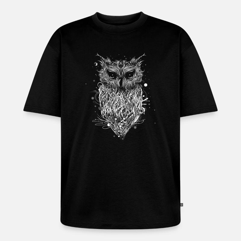 mysteriöse Eule - Unisex Premium Oversized Bio T-Shirt - Schwarz