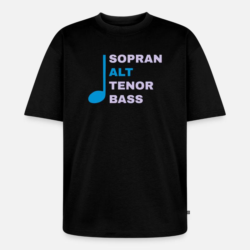 SATB mit Note - Alt - Unisex Premium Oversized Bio T-Shirt - Schwarz