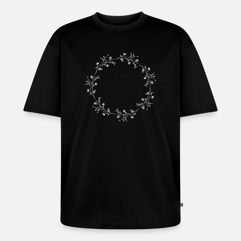 Blumen - Unisex Premium Oversized Bio T-Shirt - Schwarz