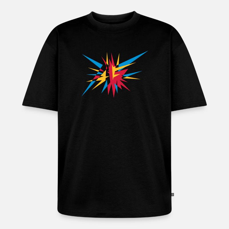 Explosion und Strahlen - Unisex Premium Oversized Bio T-Shirt - Schwarz