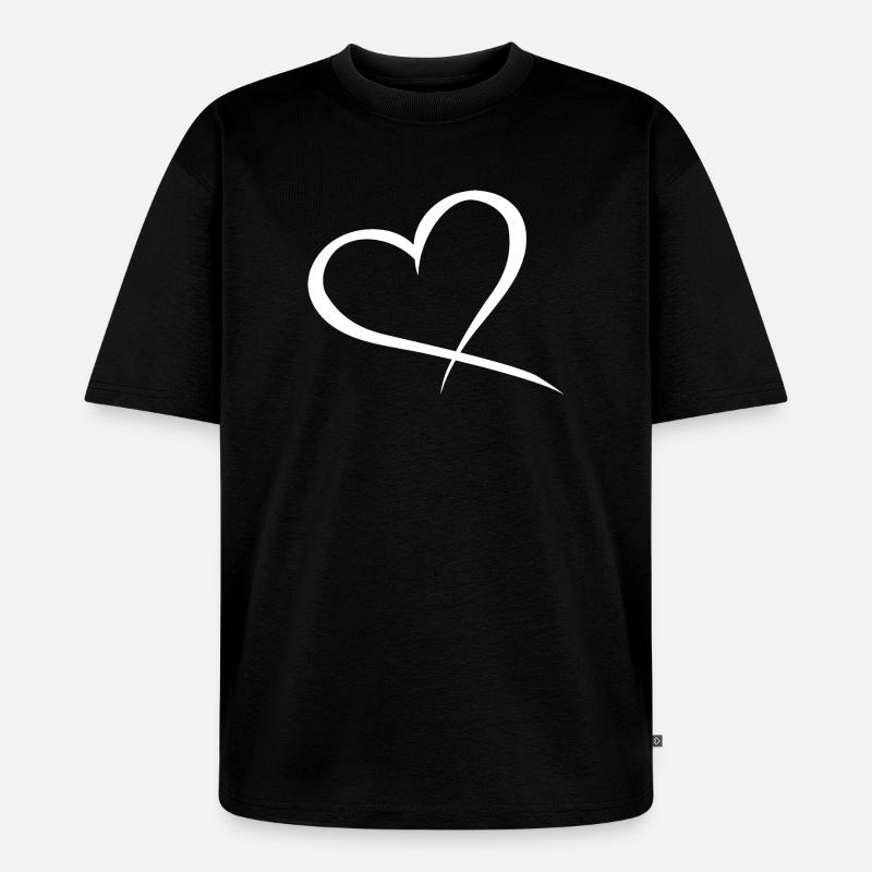 Herz Design Liebe - Unisex Premium Oversized Bio T-Shirt - Schwarz